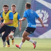 Blair Kinghorn (left) and Darcy Graham (behind him) will play unaccustomed roles for Scotland against Tonga. (Photo by Craig Williamson / SNS Group)