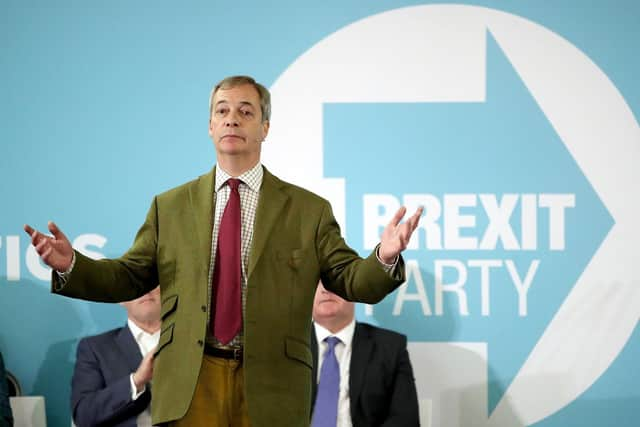 The then-Brexit Party leader Nigel Farage during the 2019 General Election.