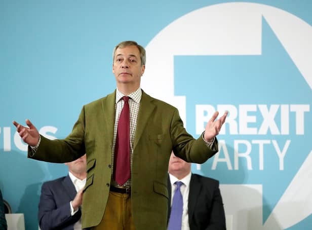 The then-Brexit Party leader Nigel Farage during the 2019 General Election.