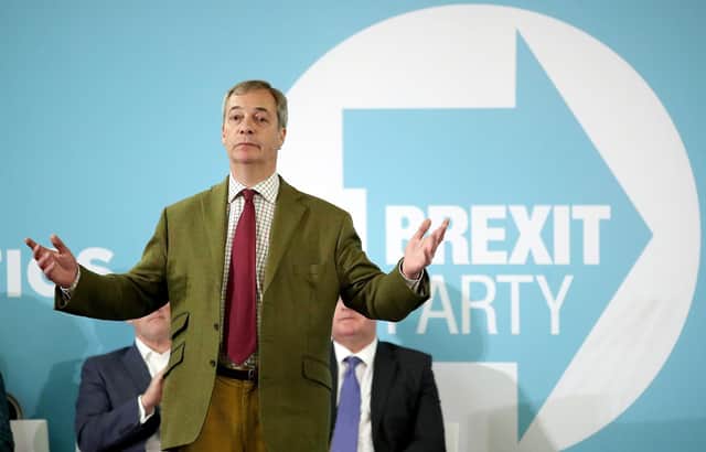 The then-Brexit Party leader Nigel Farage during the 2019 General Election.