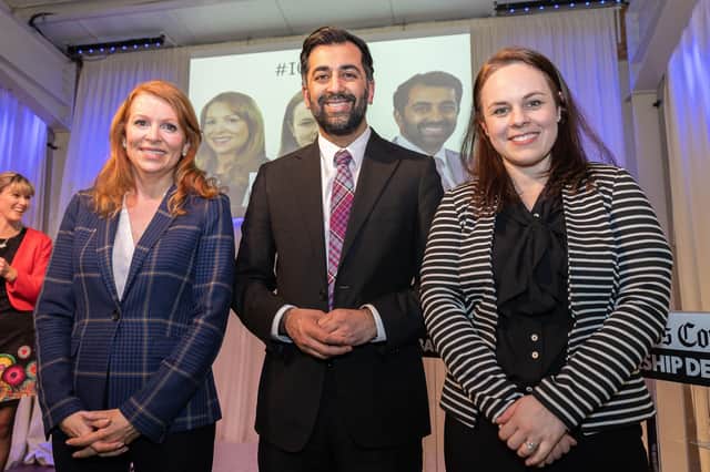 SNP leadership candidates Ash Regan, Humza Yousaf and Kate Forbes (Picture: Paul Campbell/PA Wire)