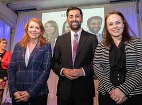 SNP leadership candidates Ash Regan, Humza Yousaf and Kate Forbes (Picture: Paul Campbell/PA Wire)
