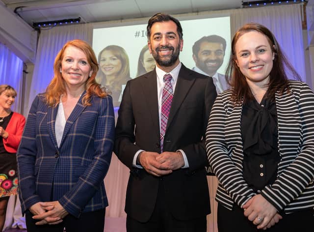 SNP leadership candidates Ash Regan, Humza Yousaf and Kate Forbes (Picture: Paul Campbell/PA Wire)