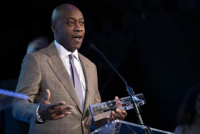 Former Rangers footballer Mark Walters was honoured at the Royal Television Society Scotland Awards in Glasgow. Picture: Adam Boyd/RTS