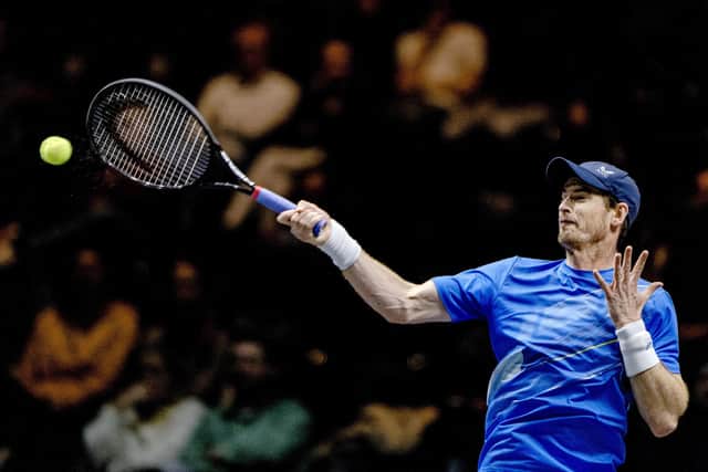 Andy Murray hits a return during his defeat to Felix Auger-Aliassime at the ABN AMRO World Tennis Tournament in Rotterdam (Photo by SANDER KONING/ANP/AFP via Getty Images)