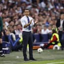 Rangers manager Giovanni van Bronckhorst on the touchline during the 4-0 defeat to Ajax. (Photo by MAURICE VAN STEEN/AFP via Getty Images)