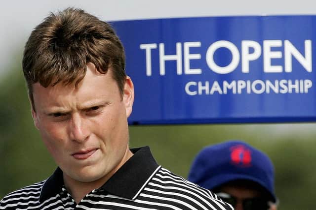 Stuart Wilson waits to tee off of the 14th hole during the first round of the 2004 Open at Royal Troon, where he opened with a 68 to sit just two shots off the lead. Picture: Adrian Dennis/AFP via Getty Images.