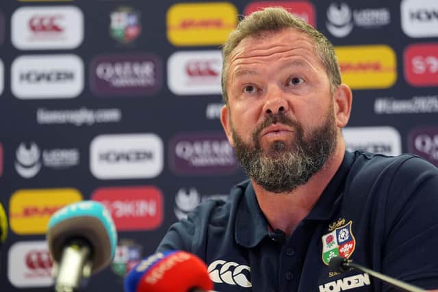 British and Irish Lions Head Coach Andy Farrell during a media day at the Aviva Stadium in Dublin on Wednesday.