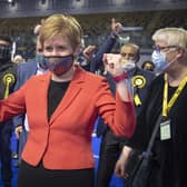 Nicola Sturgeon, seen celebrating after retaining her Glasgow Southside seat, may demand another independence referendum but Boris Johnson won't agree and she doesn't really want it just now, says Euan McColm (Picture: Jane Barlow/PA)