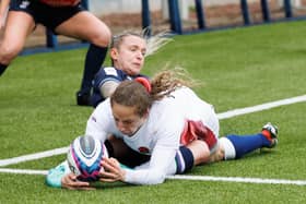 England score a second try through Abby Dow against Scotland.