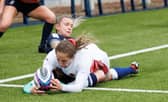 England score a second try through Abby Dow against Scotland.