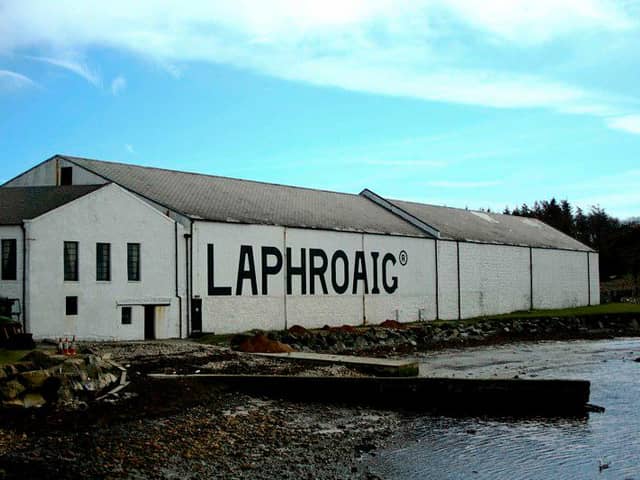 Laphroaig distillery (founded in 1815) is located on the south coast of the Isle of Islay. The Gaelic behind its name means ‘the beautiful hollow by the broad bay’ although it has also been associated with the Norse “breid-vik” which means broad bay. You pronounce its name like “la-froyg”.