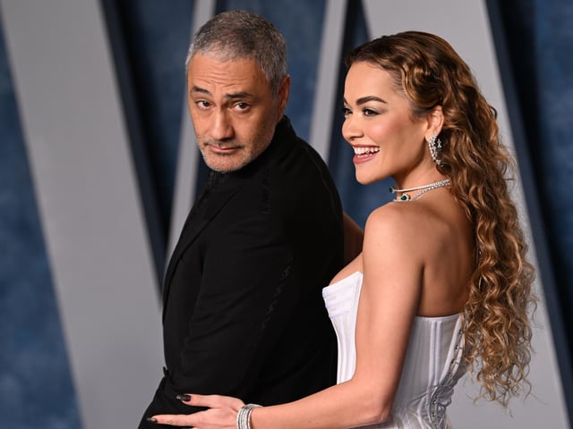 Rita Ora and Taika Waititi attending the Vanity Fair Oscar Party held at the Wallis Annenberg Center for the Performing Arts in Beverly Hills, Los Angeles