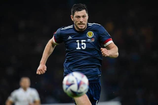 Scotland's Scott McKenna during a UEFA Nations League match between Scotland and Armenia at Hampden Park, on June 08, 2022, in Glasgow, Scotland. (Photo by Craig Williamson / SNS Group)