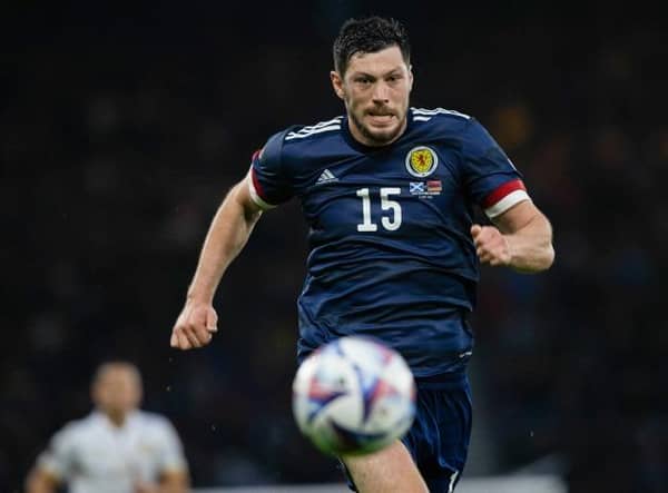 Scotland's Scott McKenna during a UEFA Nations League match between Scotland and Armenia at Hampden Park, on June  08, 2022, in Glasgow, Scotland. (Photo by Craig Williamson / SNS Group)