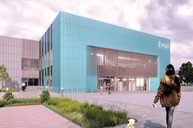 An architect’s image of what the completed facility will look like.