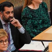 Humza Yousaf at Nicola Sturgeon's final First Minister's Questions yesterday (Picture: Peter Summers/Getty Images)
