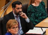 Humza Yousaf at Nicola Sturgeon's final First Minister's Questions yesterday (Picture: Peter Summers/Getty Images)