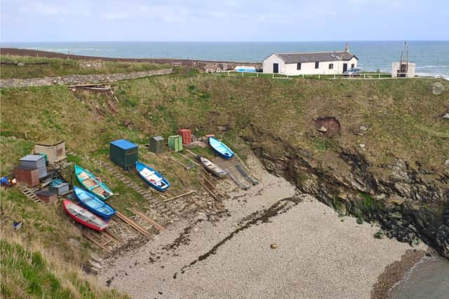 Rare cliffside cableways made of iron and steel were discovered at Old Portlethen in Aberdeenshire  and were used to lift nets, gear, and fish from coves to the top of steep cliffs during the 19th Century. PIC: The SCAPE Trust.