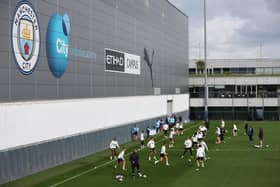 Manchester City train ahead of Wednesday night's Champions League semi-final second leg at home to Real Madrid.