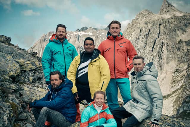Thomas A Bata, top right, and the rest of the Mont Gele Gear team model this winter's collection