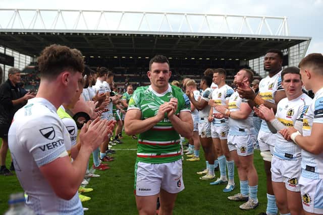 Matt Scott after his final match for Leicester Tigers, against Exeter Chiefs on May 18. He helped the club win the Premiership in 2021-22. (Photo by Graham Chadwick/Getty Images)