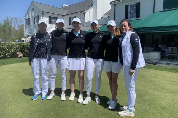 Two-tim Solheim Cup-winning captain Catriona Matthew joined GB&I players Louise Duncan, Lauren Walsh, Hannah Darling and Caley McGinty and also captain Elaine Ratcliffe on a reconnaissance trip to Merion, venue for the match next month. Picture: The R&A