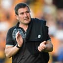 Nigel Clough, manager of Mansfield Town, has told his players to curb the goal celebrations. (Photo by Nathan Stirk/Getty Images)