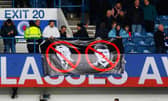 A Rangers fans banner during the 3-1 victory over Kilmarnock.