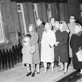 Local residents watch fire engulf the Lyceum Cinema, in Slateford, in May 1963.