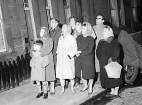 Local residents watch fire engulf the Lyceum Cinema, in Slateford, in May 1963.