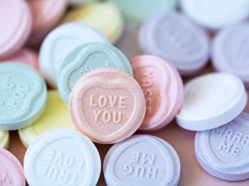 Sweets like the always-popular Love Hearts are staple of Valentine's Day but many brands, particularly the sugar-free variety, can contain xylitol. This artificial sweetener is toxic to dogs and can result in low blood sugar and even liver failure if they eat it. Symptoms, including vomiting and seizures, usually start around half an hour after a dog has eaten the dangerous substance.