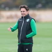 Scott Allan during a Hibs training session at the club's training centre earlier this month (Photo by Craig Foy / SNS Group)