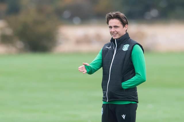 Scott Allan during a Hibs training session at the club's training centre earlier this month (Photo by Craig Foy / SNS Group)