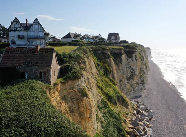 Sea level rise is causing increased coastal erosion in places like Quiberville, north-western France (Picture: Damien Meyer/AFP via Getty Images)