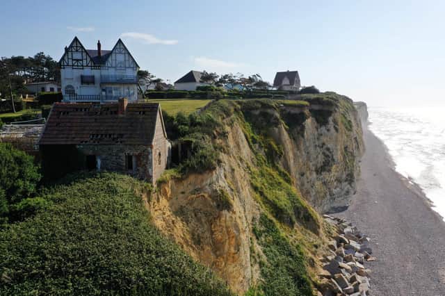Sea level rise is causing increased coastal erosion in places like Quiberville, north-western France (Picture: Damien Meyer/AFP via Getty Images)