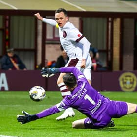 Lawrence Shankland scored twice for Hearts at the weekend.