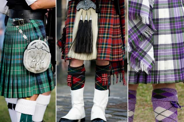 Tartan is a symbol of Scotland that is regularly seen on Highland dancers, the King's Guard, bagpipe players and Scottish grooms at weddings.