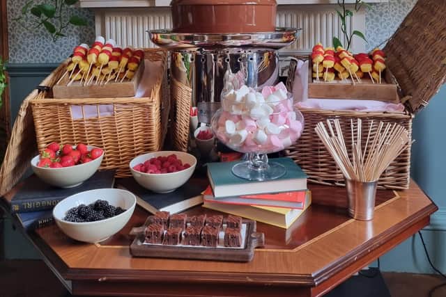 The chocolate fountain at Gleneagles Townhouse