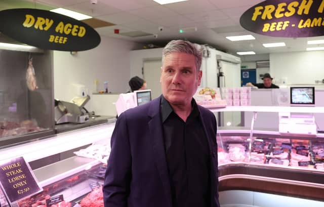 Labour leader Sir Keir Starmer during a visit to Rutherglen. Picture: Robert Perry/PA Wire
