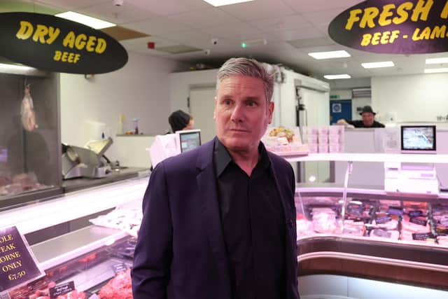 Labour leader Sir Keir Starmer during a visit to Rutherglen. Picture: Robert Perry/PA Wire