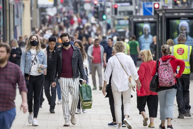 Shoppers pictured on Edinburgh's Princes Street during the summer. Picture: Jane Barlow/PA Wire