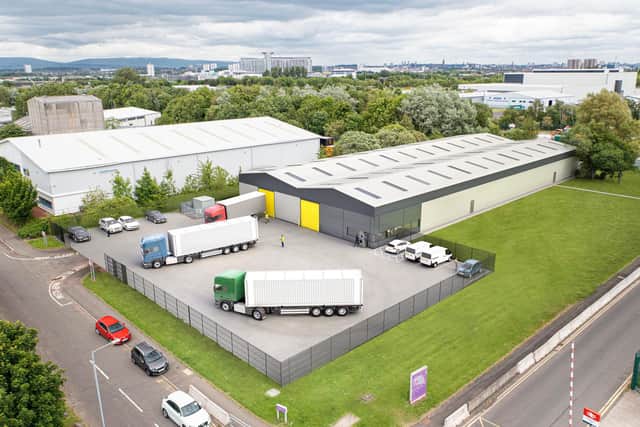 The Carnegie Road redevelopment at Hillington Park near to Glasgow is scheduled to start on September 28, with the 34-week work programme involving the complete redevelopment of the dilapidated 1950s site into an energy efficient, modern warehouse facility (CGI shows how it should look when completed).