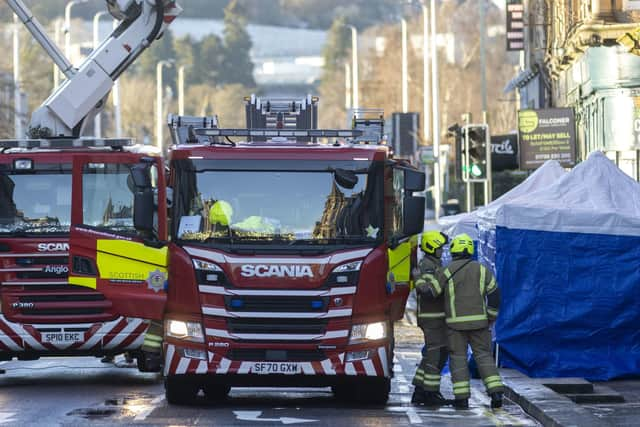 Emergency services at the scene at the New County Hotel in Perth