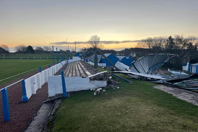 The club's Moor Park ground has been severely damaged. Picture: Lanark United FC