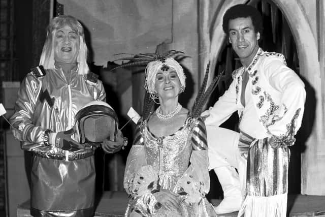 Christian, right, with Johnnie Beattie and Una McLean in costume for the Sinbad the Sailor panto at Edinburgh's King's Theatre in 1984 (Picture: Bill Newton)