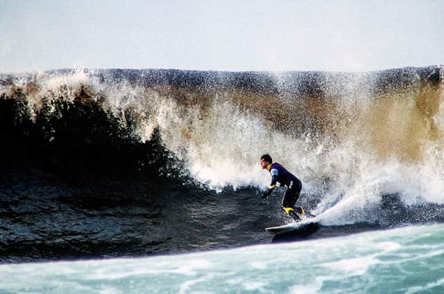 Iain Masson surfing at Thurso East in 1994 PIC: Andy Bennetts