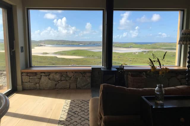 Each holiday let will feature large timber frame rooms, underfloor heating, wood burners and stunning views across Uig Sands beach, Lewis.