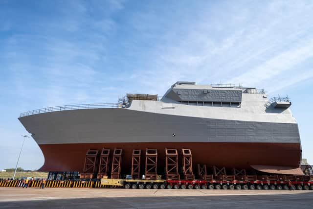 It will be joined up with the rear section of the ship in the coming weeks. Pic: John Linton