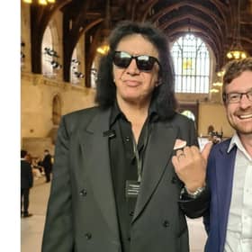 Kiss star Gene Simmons (left) during his visit to the Houses of Parliament in London as a guest of DUP MP Ian Paisley. Picture: PA